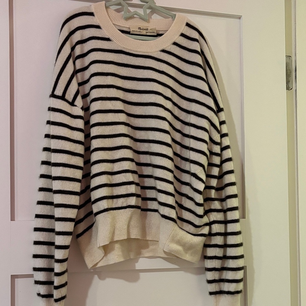 $7 sale/ everything $7/ Striped Brown and White Sweater